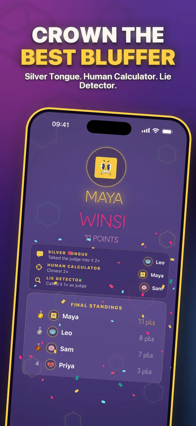 The winner screen