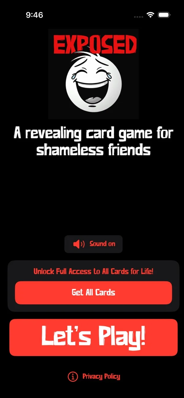 The Exposed home screen