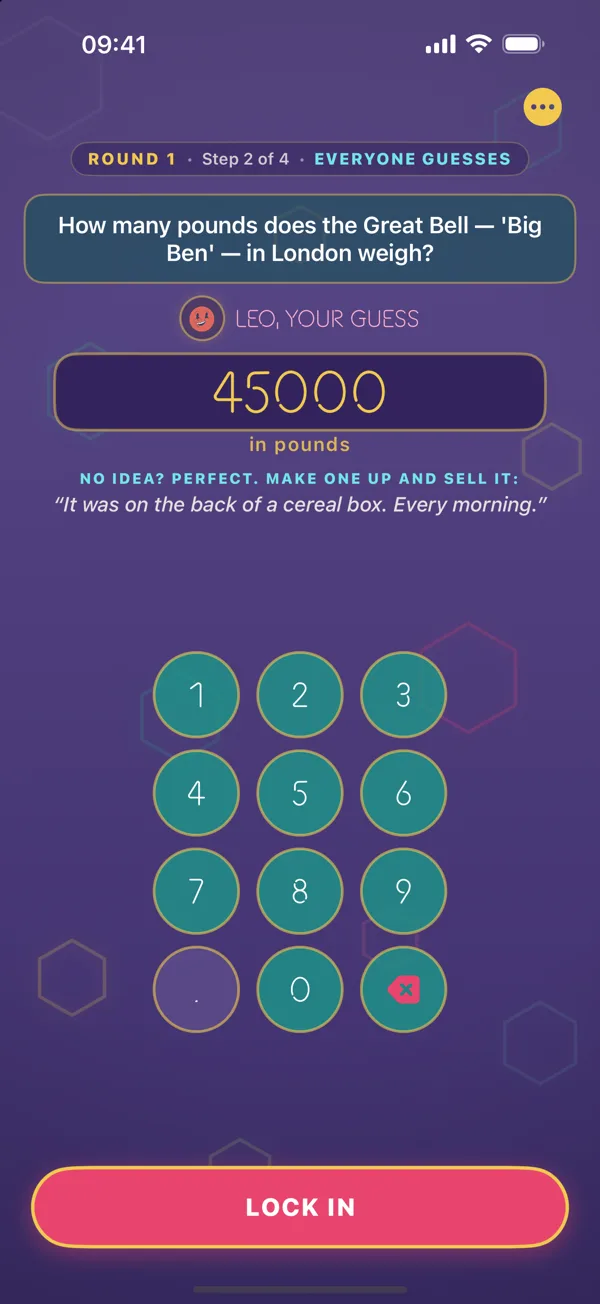 A player typing a secret guess
